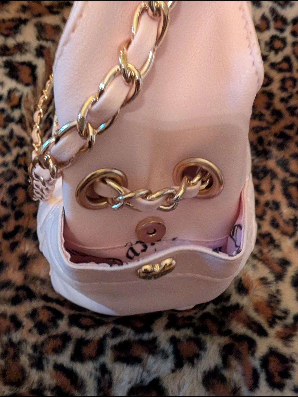 Juicy Couture Quilted Pink Chain-Handle Shoulder Bag